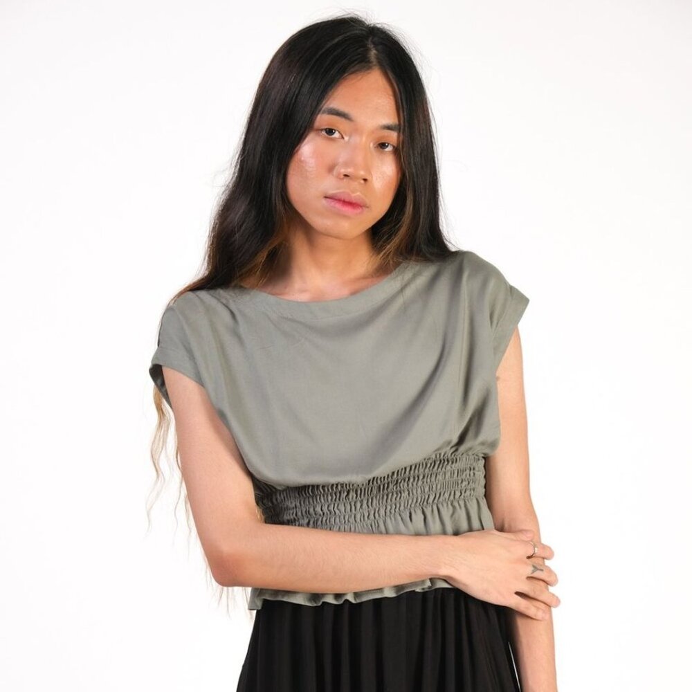 Tonlé Sovanna Top in Moss